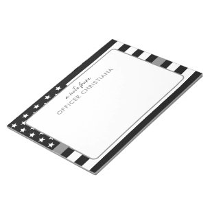 Personalized Thin Silver Line Correctional Officer Notepad
