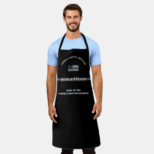 Personalized Thin Silver Line Corrections Officer Apron