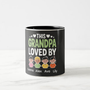 Personalized This Grandpa Loved By – Custom Kids Two-Tone Coffee Mug