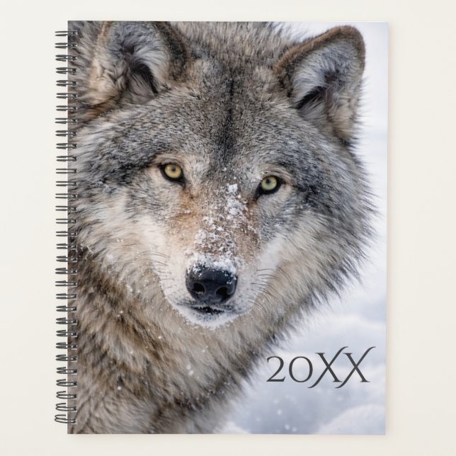 Personalized Timber Wolf  Planner (Front)