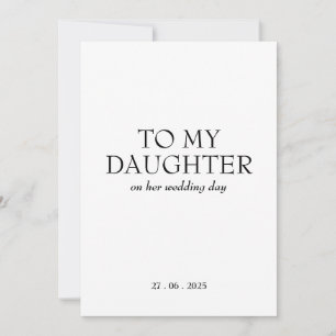 Personalized "To My Daughter" ON HER Wedding Day  Thank You Card