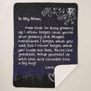 Personalized To My Mom Love Letter From Son Sherpa Blanket