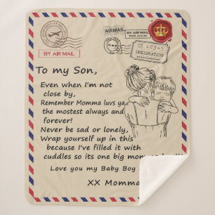 Personalized To My Son, Letter From Mom Blanket
