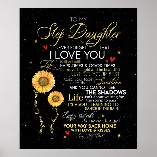 Personalized To My Step-Daughter Blanket Poster (Front)