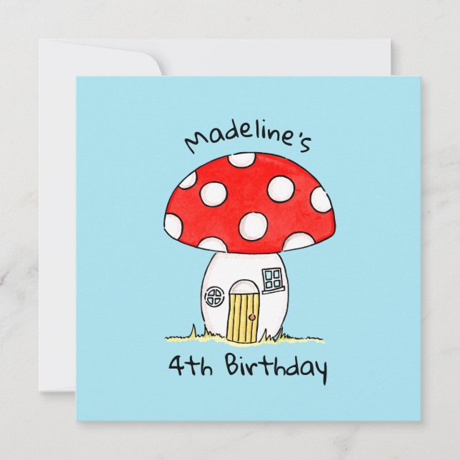 Personalized Toadstool Children's Invitation (Front)