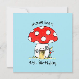 Personalized Toadstool & Elf Invitation