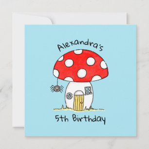 Personalized Toadstool & Spider Invitation