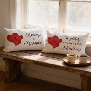 Personalized Together Every Day Adventure Quote Lumbar Cushion