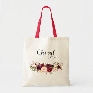 Personalized Tote Bag. Floral Tote Bag. Bridesmaid