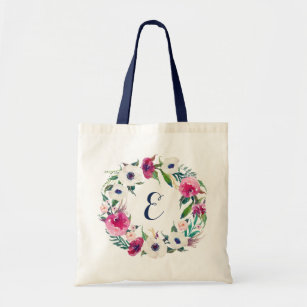 Personalized Tote Bag. Floral Tote Bag. Bridesmaid