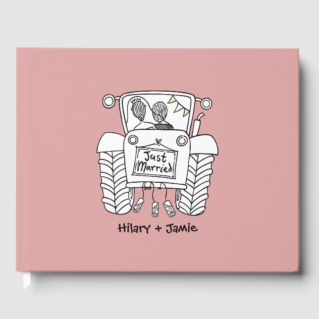 Personalized Tractor Country Farm Wedding Guest Book (Front)