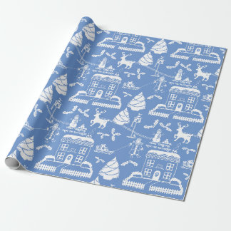 Personalized Traditional Christmas Scene Wrapping Paper