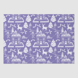 Personalized Traditional Christmas Winter Scene Tissue Paper