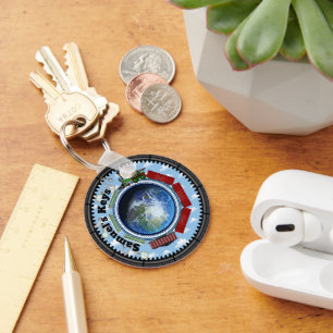 Personalized Trains Across Earth Key Ring