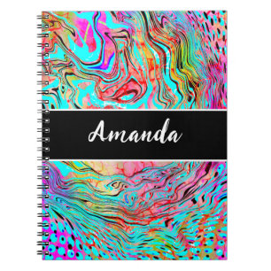 Personalized Tranquility Abstract Fluid Art Notebook