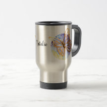 Personalized Travel Mug with Butterfly