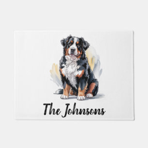 Personalized Trendy  Bernese Mountain Dog  Doormat