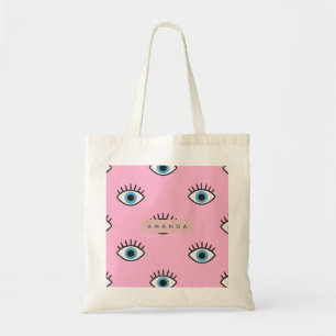 Personalized Trendy Evil Eye Pop Art Pattern Tote Bag
