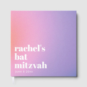 Personalized Trendy Lavender Purple Bat Mitzvah Guest Book