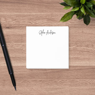 Personalized Trendy Modern Script Minimalist Post-it Notes