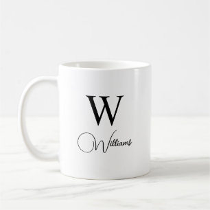 Personalized Trendy Monogram Modern Letter and nam Coffee Mug