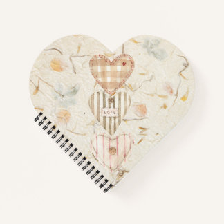 Personalized trendy mulberry artwork with hearts notebook