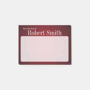 Personalized Trendy Red and Black Grainy Post-it Notes