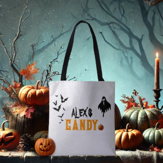 Personalized Trick Or Treat Halloween Tote Bag