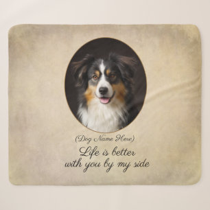 Personalized Tricolor Aussie by My Side Sherpa Blanket