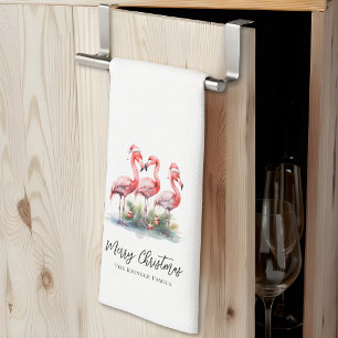 Personalized Tropical Beach Christmas Tea Towel