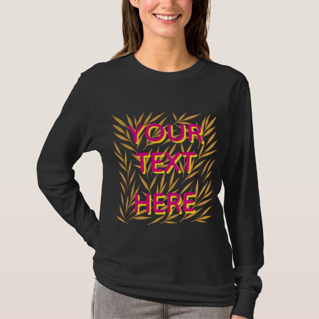 Personalized Tropical Custom Text Long Sleeve Tee (Front)