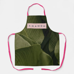 Personalized Tropical Green Leaf Apron