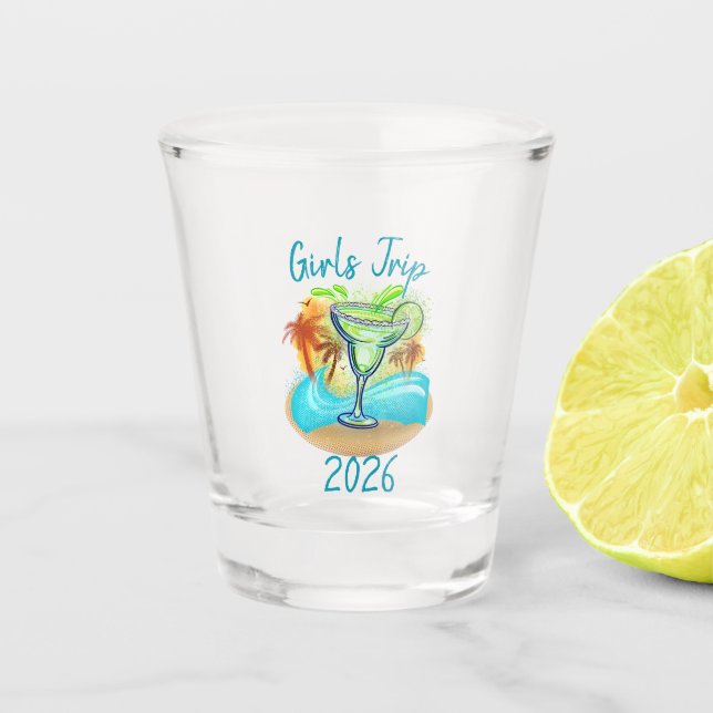 Personalized Tropical Island Shot Glass (Front)