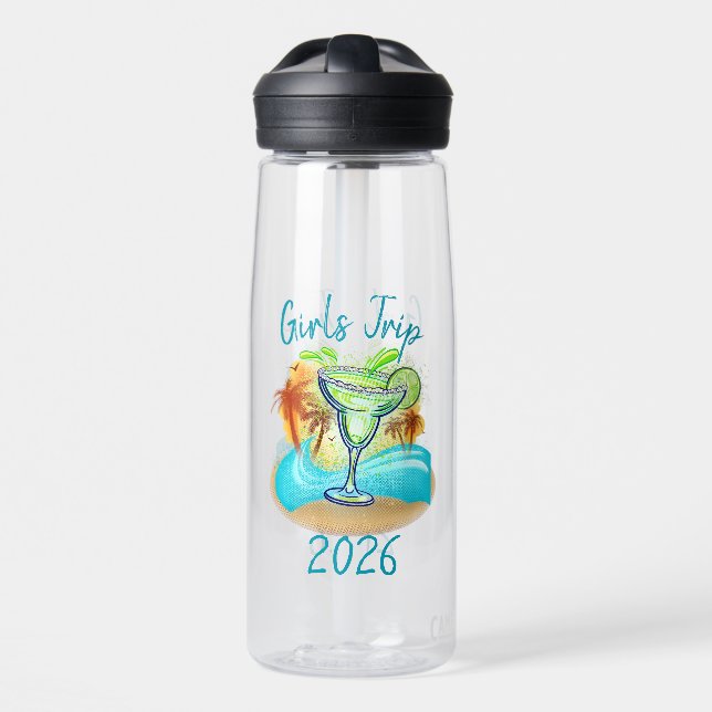Personalized Tropical Island Water Bottle (Front)