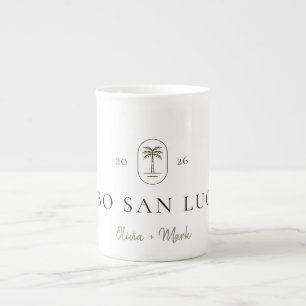 Personalized Tropical Wedding Destination Weekend Bone China Mug