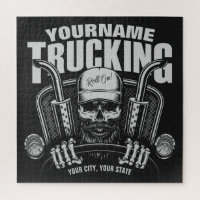 Personalized Trucking Skull Trucker Big Rig Truck 