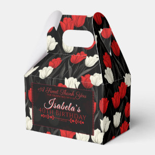 Personalized Tulip Flower 40Th Birthday Favour Box