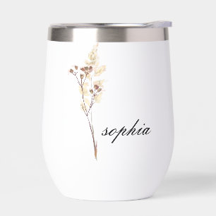 Personalized Tumbler,Custom Birth Flowers Tumbler 