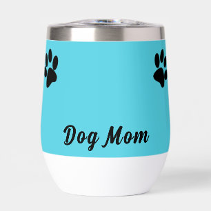 Personalized Turquoise & Black Dog Paw Dog Mom