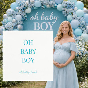 Personalized Turquoise Oh Baby Boy Shower Napkins
