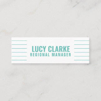 Personalized "Turquoise Strips" Social Media Mini Business Card