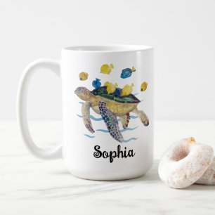 Personalized Turtle Mug, Turtle Lover Gift, Turtle Coffee Mug
