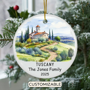 Personalized Tuscany Ornament, Italy Ceramic Ornament