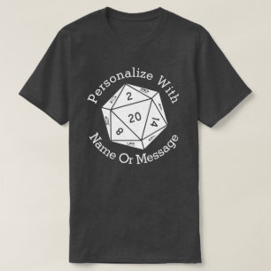 PERSONALIZED Twenty Sided Dice Graphic T-Shirt