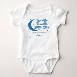 Personalized Twinkle little star printed glitter  Baby Bodysuit