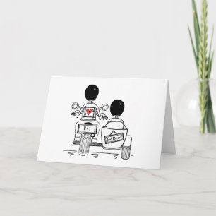 Personalized Two Grooms Biker Motorcycle Wedding Card