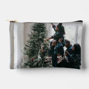 Personalized Two Sided Family Christmas Photo Accessory Pouch