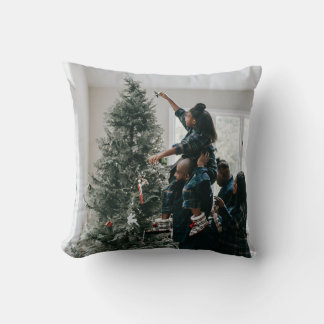 Personalized Two Sided Family Christmas Photo  Cushion