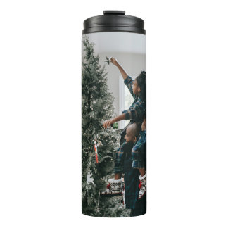 Personalized Two Sided Family Christmas Photo Thermal Tumbler