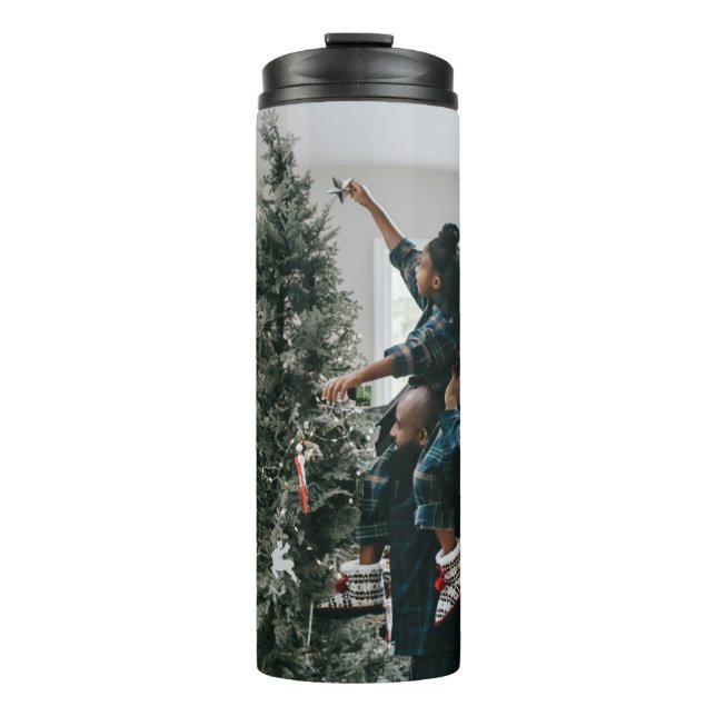 Personalized Two Sided Family Christmas Photo  Thermal Tumbler (Front)